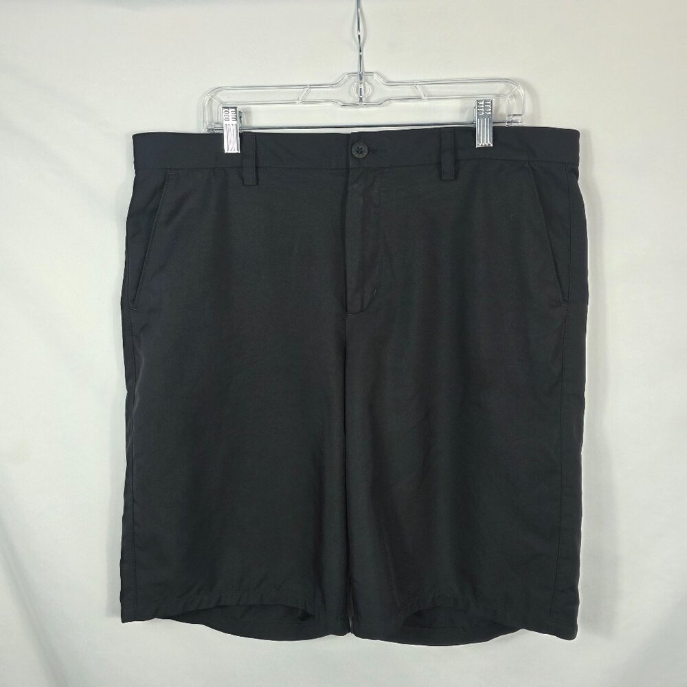 Men's Fila Black Golf Shorts Size 38 Front/Back Pockets Flat Front Bermuda